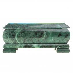 Шкатулка с иллюстрацией "Лебеди на закате" камень змеевик 17,5х9,5х7,5 см