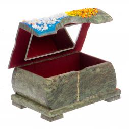 Шкатулка с расписной крышкой "Осенний пейзаж" 17х11х8 см