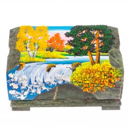 Шкатулка с расписной крышкой "Осенний пейзаж" 17х11х8 см