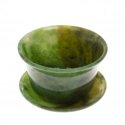 Чайная пара из нефрита с блюдцем