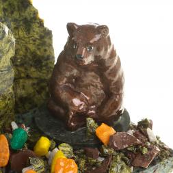 Визитница настольная "Мишка сидящий" змеевик