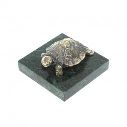 Статуэтка "Черепаха" малая бронза змеевик