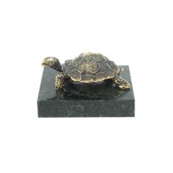 Статуэтка "Черепаха" малая бронза змеевик