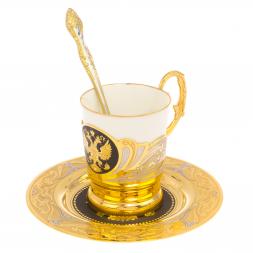 Кофейный набор "Герб РФ" 80 мл с чернением Златоуст