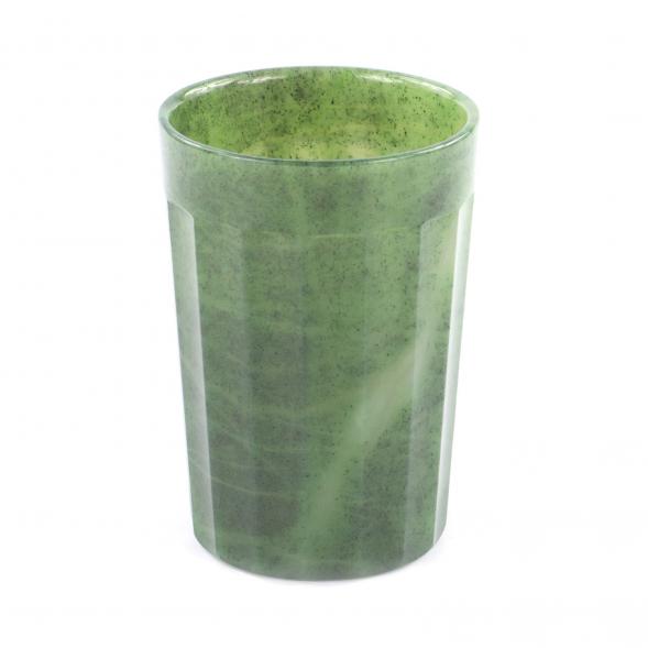 Гранёный стакан из камня нефрит 220 мл 7х7х10 см 121259
