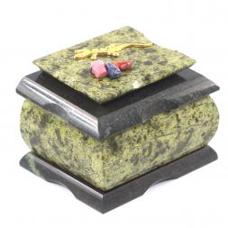 Шкатулка для украшений "Оригинал" змеевик 10х8х7,5 см