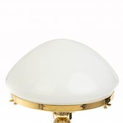 Лампа настольная из малахита с белым плафоном