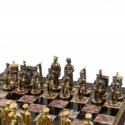 Шахматный ларец "Железнодорожники" фигуры бронза камень креноид