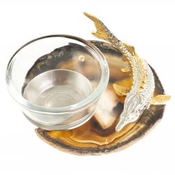 Икорница на агате "Стерлядка" Златоуст