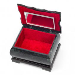 Шкатулка прямоугольная малая змеевик 11х8,5х8 см