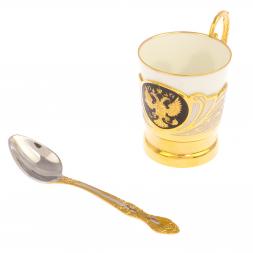 Чашка для кофе "Герб РФ" 80 мл с чернением Златоуст