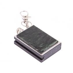 Брелок огниво "Вечная спичка" с накладкой из камня актинолит 2,8х1,3х5 см