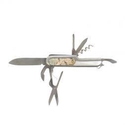 Нож мультитул складной 7 в 1 с камнем амазонит с дымчатым кварцем