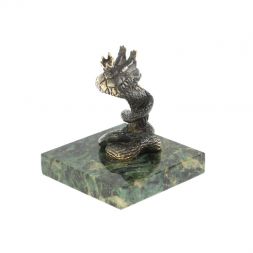 Бронзовая статуэтка "Змея - Царевна" на шабровском змеевике