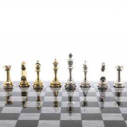 Шахматы турнирные "Стаунтон" доска 40х40 см серый мрамор