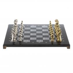 Шахматы турнирные "Стаунтон" доска 40х40 см серый мрамор