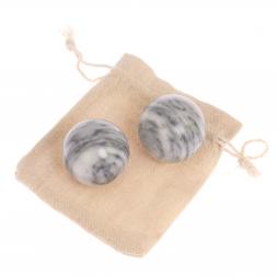 Шары для массажа 4 см из серого мрамора 2 шт