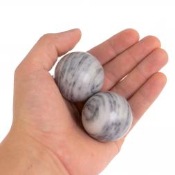 Шары для массажа 4 см из серого мрамора 2 шт