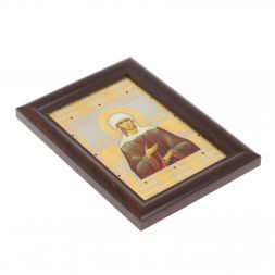 Икона гравюра &amp;quot;Ксения Петербуржская&amp;quot; багет 12,5х17,5х1 см Златоуст