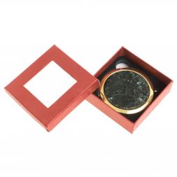 Зеркало круглое из камня серафинит цвет золото