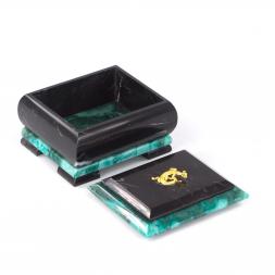 Шкатулка для украшений камень змеевик 12х10х8 см