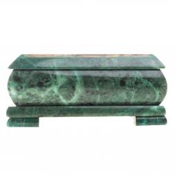 Шкатулка с иллюстрацией "Семейство львов" камень змеевик 17,5х9,5х7,5 см