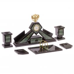 Настольный набор из офиокальцита "Герб России"