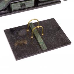 Настольный набор из офиокальцита "Герб России"