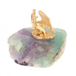 Сувенир из флюорита &amp;quot;Дракончик на монетах&amp;quot;