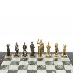 Шахматы &amp;quot;Римские&amp;quot; бронза доска 44х44 см шабровский змеевик