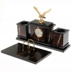 Настольный набор &amp;quot;Орел&amp;quot; из яшмы