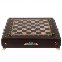 Подарочный шахматный ларец "Русь" камень креноид