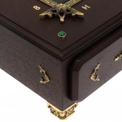 Подарочный шахматный ларец "Русь" камень креноид