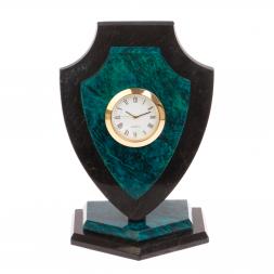 Часы из шабровского змеевика "Щит" большой