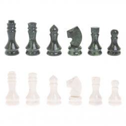 Шахматы "Турнирные" доска 41х41 см белый мрамор, змеевик