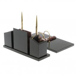 Письменный набор "Канцелярский" с часами из креноида