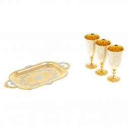 Водочный набор &amp;quot;Конус&amp;quot; 3 рюмки на подносе 40 мл Златоуст