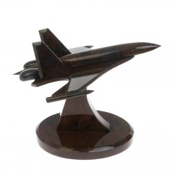 Сувенир "Самолет СУ - 30 у" из коричнево-серого обсидиана