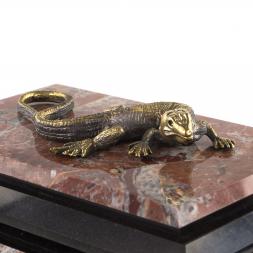 Ларец для украшений "Комод" с ящерицей из бронзы креноид