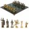 Шахматы "Римские" из бронзы и шабровского змеевика 44х44 см