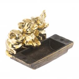 Пепельница из бронзы "Три поросенка"