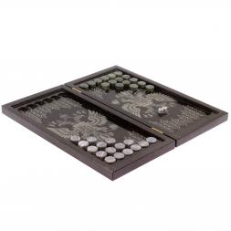 Нарды с гравировкой "Орел / герб РФ" камень гранит