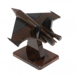 Сувенир "Самолет СУ - 30" из коричневого обсидиана