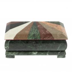 Шкатулка для денег "Купюра" с мозаикой из змеевика