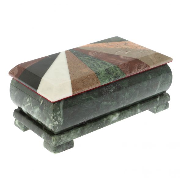 Шкатулка для денег &amp;quot;Купюра&amp;quot; с мозаикой из змеевика 129321