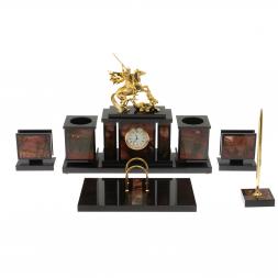 Настольный набор "Георгий Победоносец" из яшмы