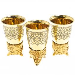 Подарочный набор "Волк" тарелка и 3 стопки перевертыша Златоуст