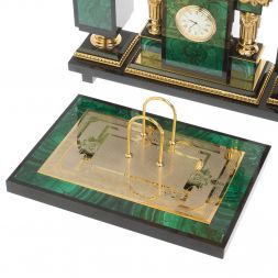 Письменный набор "Горный орел" из малахита Златоуст