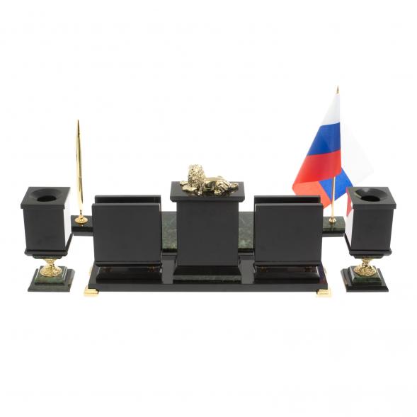 Письменный прибор &amp;quot;Лев&amp;quot; из нефрита на ножках 127239