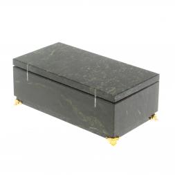 Шкатулка под деньги &amp;quot;Купюра&amp;quot; на ножках с зеркалом змеевик 19х10х6,5 см